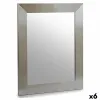 Wall mirror Silver Wood Crystal 39 x 1,5 x 49 cm (6 Units)