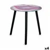 Side table Marble Black Pink Crystal 40 x 41,5 x 40 cm (4 Units)