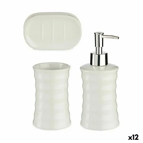 Bath Set White Ceramic (12 Units)