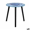 Side table Marble Blue Black Crystal 40 x 41,5 x 40 cm (4 Units)