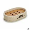 Soap dish Beige Resin 8 x 2,5 x 12,5 cm (12 Units)