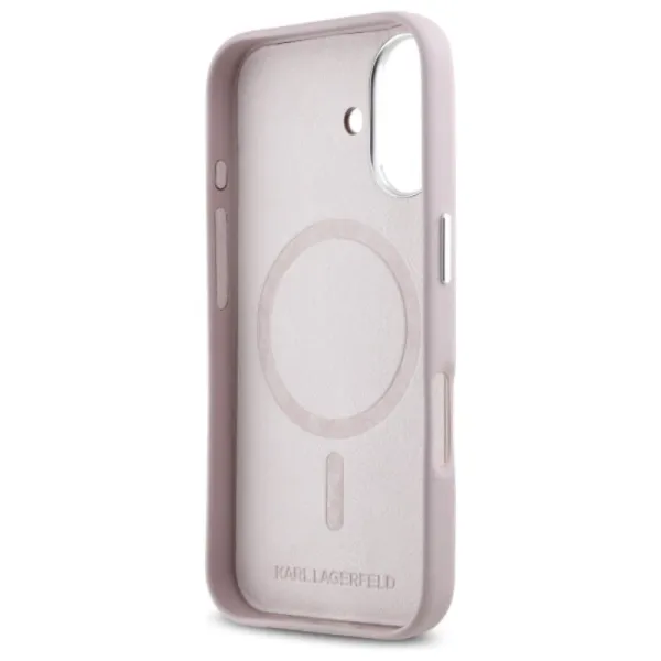 Karl Lagerfeld FW Metal Plate MagSafe - Case for iPhone 16 (pink)