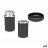 Bath Set Anthracite Plastic (12 Units)