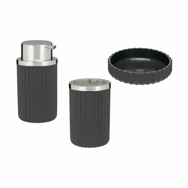 Bath Set Anthracite Plastic (12 Units)