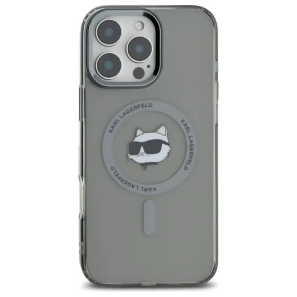 Karl Lagerfeld IML Metal Choupette Head MagSafe - Case for iPhone 16 Pro Max (black)