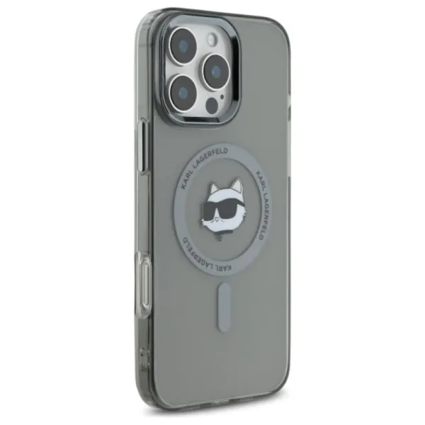 Karl Lagerfeld IML Metal Choupette Head MagSafe - Case for iPhone 16 Pro Max (black)