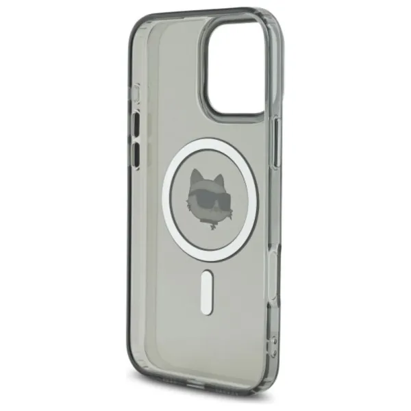 Karl Lagerfeld IML Metal Choupette Head MagSafe - Case for iPhone 16 Pro Max (black)