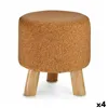 Pouffe Brown Cork MDF Wood 28 x 28 x 28 cm (4 Units)