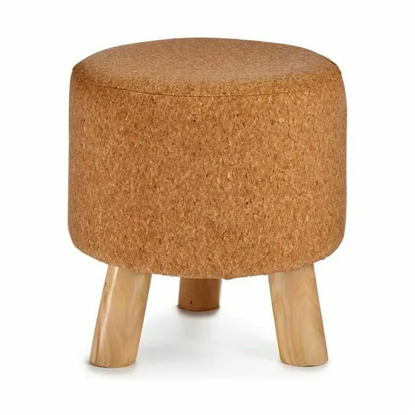 Pouffe Brown Cork MDF Wood 28 x 28 x 28 cm (4 Units)