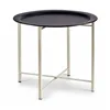 Side table White Black Metal 52 x 44 x 52 cm (4 Units)