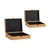 Set of decorative boxes World Map Brown Cork MDF Wood (6 Units)