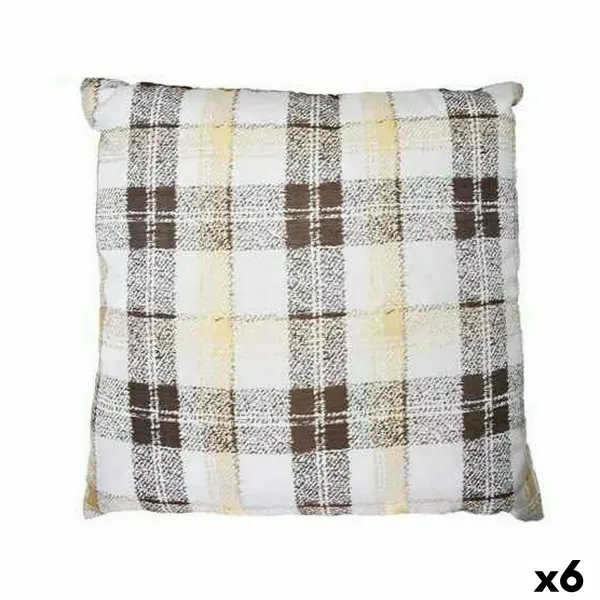 Cushion 60 x 60 cm Frames Brown (6 Units)