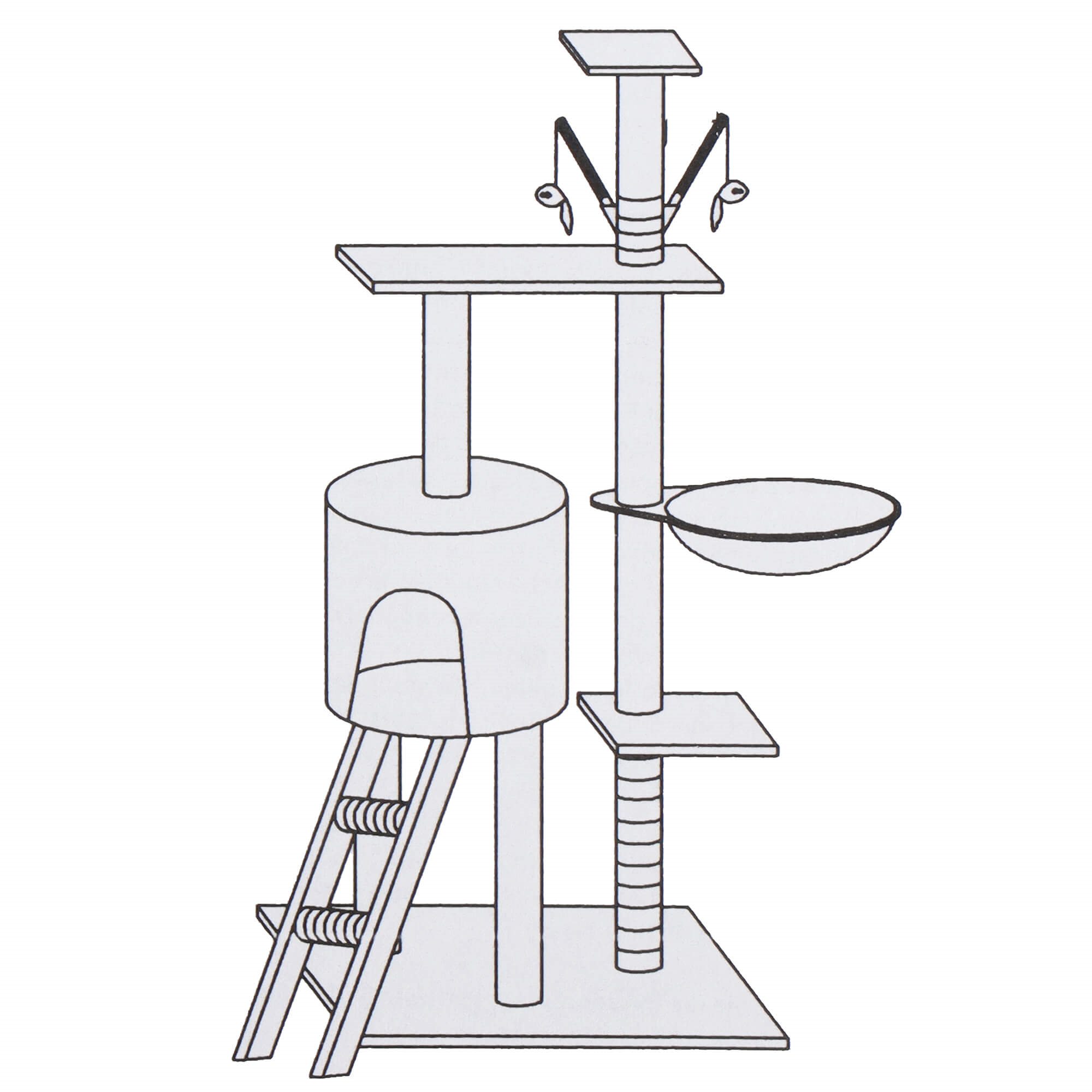 Multi-level cat house Springos PA1046 145 cm