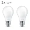 LED lamp Philips Classic Standard 60 W White E E27 (2700 K) (2 Units)