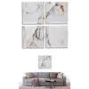 Set of 4 pictures Canvas Marble White 35 x 7 x 35 cm (6 Units)