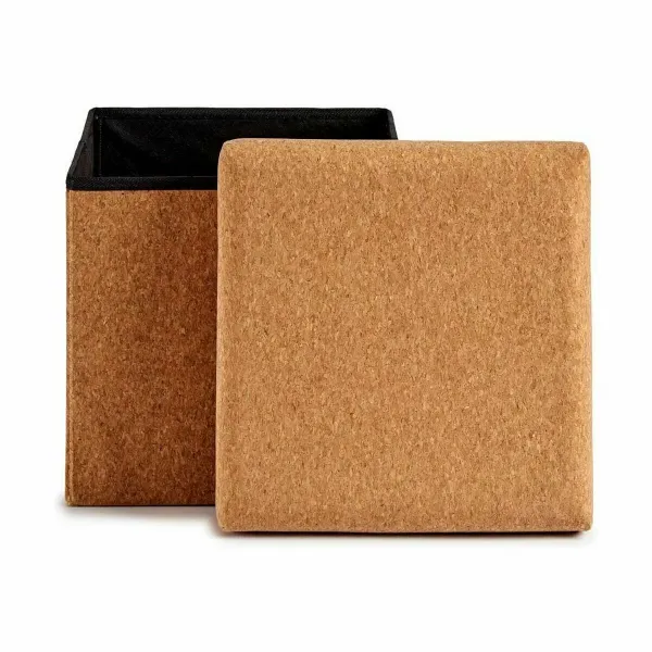 Decorative box Foldable Brown Cork MDF Wood 31 x 31 x 31 cm (4 Units)