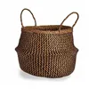 Decorative basket Brown Black Rushes 8 L 36 x 30 x 36 cm (8 Units)