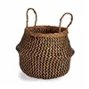 Decorative basket Black Natural Rushes 8 L 31 x 38 x 31 cm (8 Units)