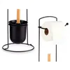 Toilet Roll Holder Black Metal Bamboo 17 x 57 x 16,5 cm (6 Units)