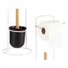 Toilet Roll Holder Pink Metal Bamboo 17 x 57 x 16,5 cm (6 Units)