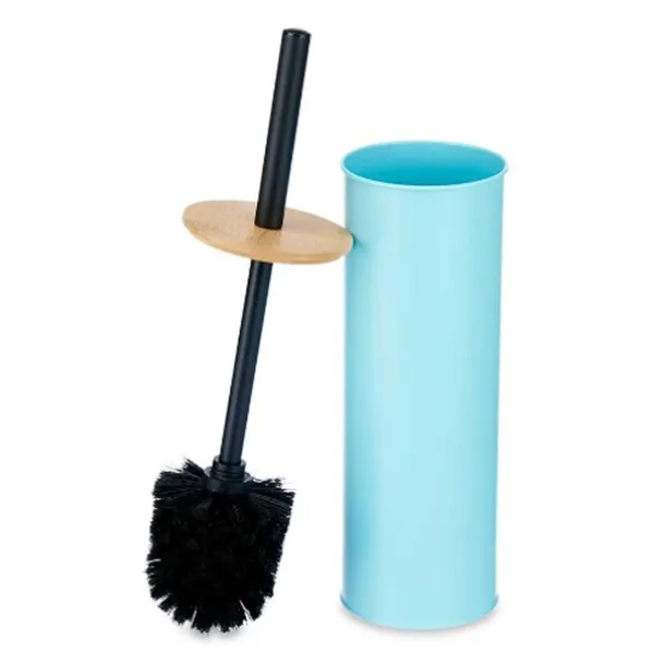 Toilet Brush Blue Metal Bamboo Plastic 9,5 X 27 X 9,5 cm (6 Units)