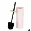 Toilet Brush Pink Metal Bamboo Plastic 9,5 X 27 X 9,5 cm (6 Units)