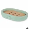 Soap dish Mint Resin Bamboo 12,5 x 2,5 x 8,5 cm (6 Units)