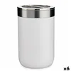 Toothbrush Holder White Silver Plastic 7,7 x 11,2 x 7,7 cm (6 Units)