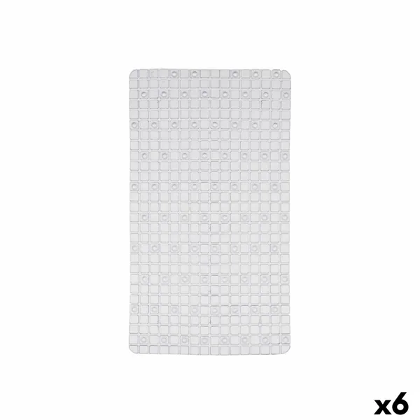 Non-slip Shower Mat Frames Transparent PVC 67,7 x 38,5 x 0,7 cm (6 Units)