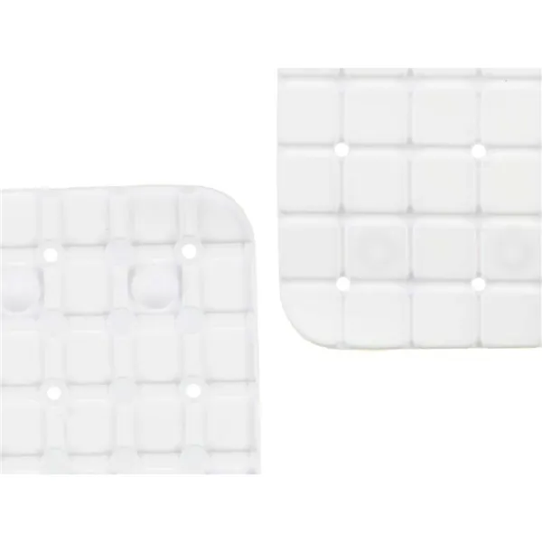 Non-slip Shower Mat Frames White PVC 67,7 x 38,5 x 0,7 cm (6 Units)