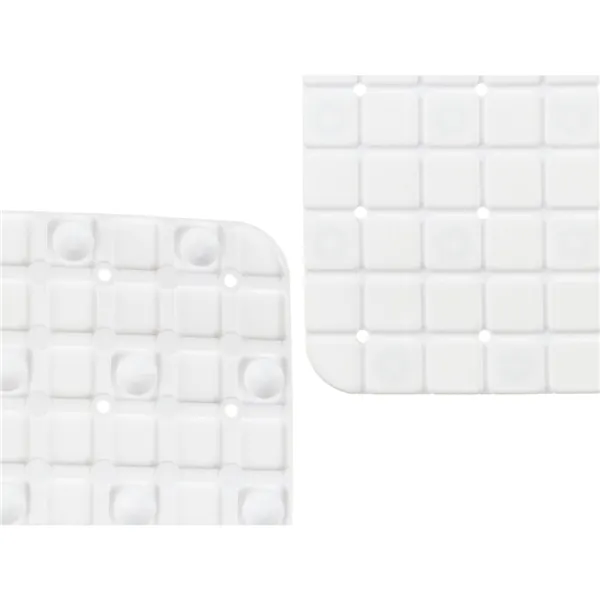 Non-slip Shower Mat Frames White PVC 50,3 x 50,3 x 0,7 cm (6 Units)