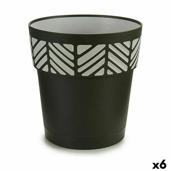 Self-watering flowerpot Stefanplast Orfeo Anthracite Plastic 25 x 25 x 25 cm (6 Units)