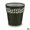 Self-watering flowerpot Stefanplast Cloe Anthracite Plastic 19 x 19 x 19 cm (12 Units)