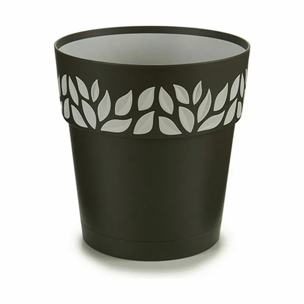 Self-watering flowerpot Stefanplast Cloe Anthracite Plastic 19 x 19 x 19 cm (12 Units)