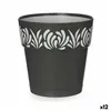 Self-watering flowerpot Stefanplast Gaia Anthracite Plastic 15 x 15 x 15 cm (12 Units)