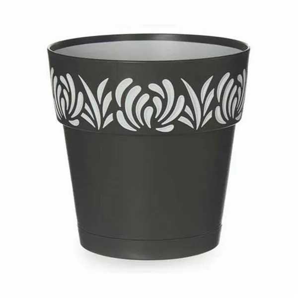 Self-watering flowerpot Stefanplast Gaia Anthracite Plastic 15 x 15 x 15 cm (12 Units)