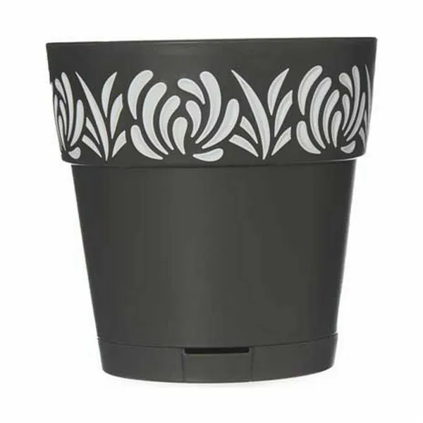 Self-watering flowerpot Stefanplast Gaia Anthracite Plastic 15 x 15 x 15 cm (12 Units)