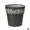 Self-watering flowerpot Stefanplast Gaia Anthracite Plastic 19 x 19 x 19 cm (12 Units)