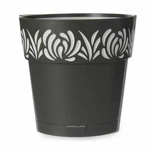 Self-watering flowerpot Stefanplast Gaia Anthracite Plastic 19 x 19 x 19 cm (12 Units)