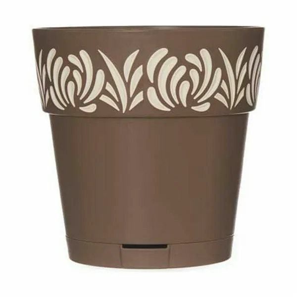 Self-watering flowerpot Stefanplast Gaia Brown Plastic 15 x 15 x 15 cm (12 Units)