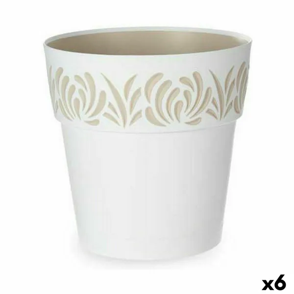 Self-watering flowerpot Stefanplast Gaia White Plastic 29 x 29 x 29 cm (6 Units)