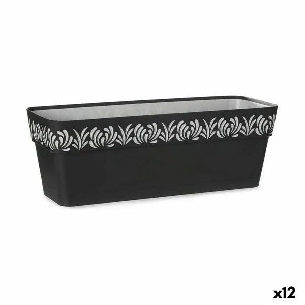 Self-watering planter Stefanplast Gaia Anthracite Plastic 49,5 x 17 x 19 cm (12 Units)