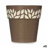 Self-watering flowerpot Stefanplast Cloe Brown Plastic 15 x 15 x 15 cm (12 Units)