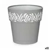 Self-watering flowerpot Stefanplast Gaia Grey Plastic 19 x 19 x 19 cm (12 Units)