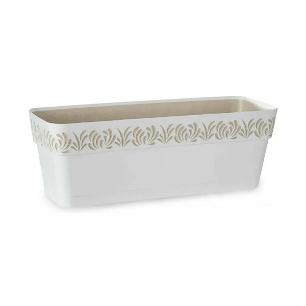 Self-watering planter Stefanplast Gaia White Plastic 49,5 x 17 x 19 cm (12 Units)