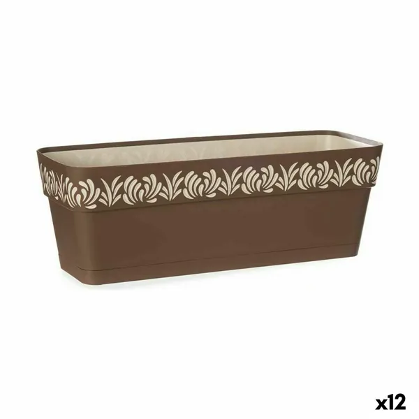 Self-watering planter Stefanplast Gaia Brown Plastic 18 x 17 x 49,5 cm (12 Units)