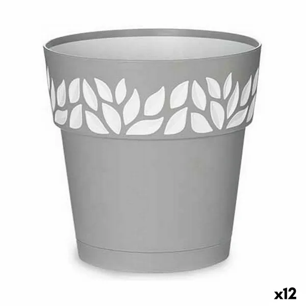 Self-watering flowerpot Stefanplast Cloe Grey Plastic 19 x 19 x 19 cm (12 Units)