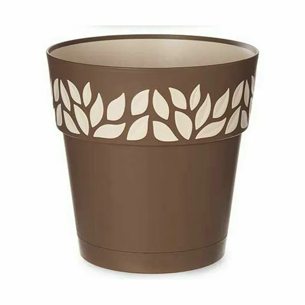 Self-watering flowerpot Stefanplast Cloe Brown Plastic 25 x 25 x 25 cm (6 Units)