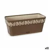 Self-watering planter Stefanplast Gaia Brown Plastic 13,3 x 12,3 x 29,3 cm (12 Units)