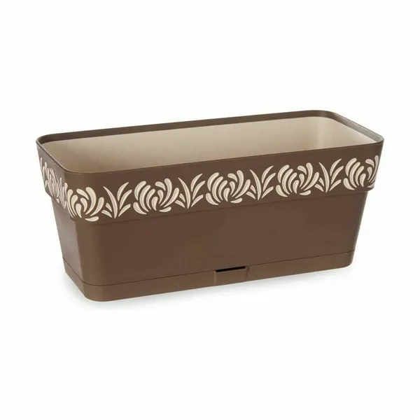 Self-watering planter Stefanplast Gaia Brown Plastic 13,3 x 12,3 x 29,3 cm (12 Units)